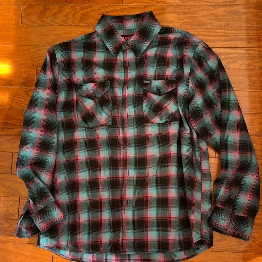 DIXXON Black and Red Plaid Button-Down Shirt